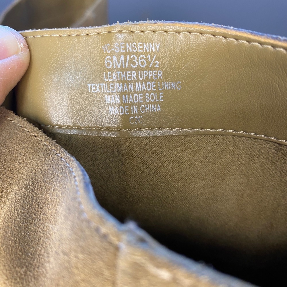 Vince Camuto SENSENNY Suede Slouchy Western Boots Tan Women Size 6M 36.5 - Picture 3 of 11